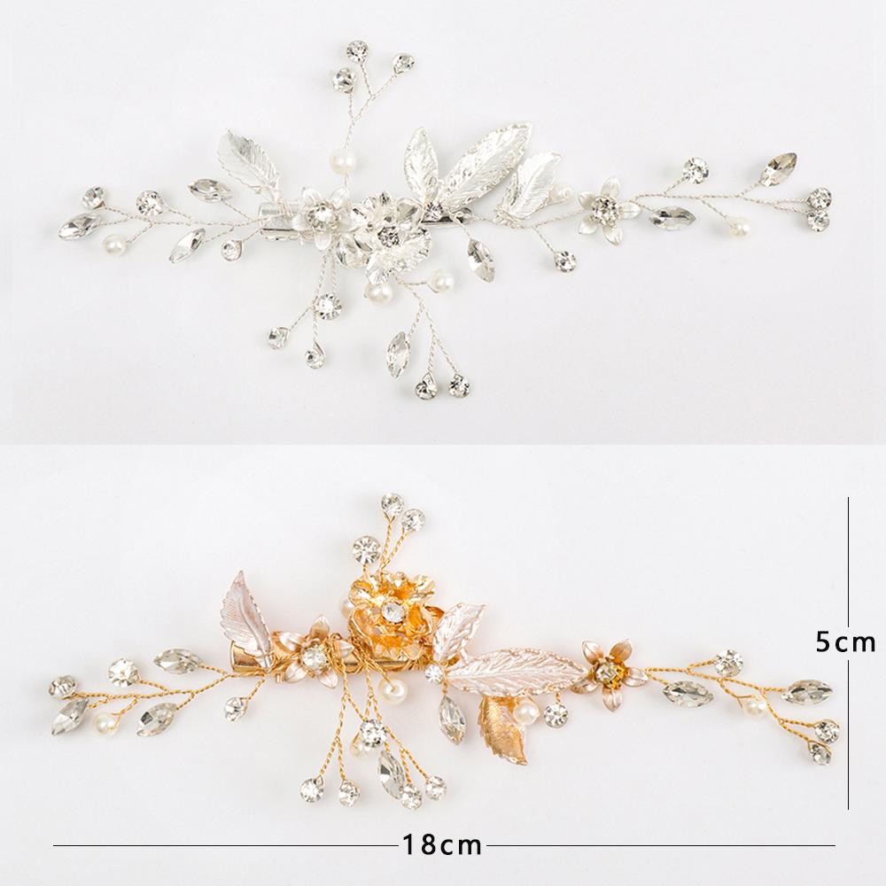 Hairpin Ornaments Headdress for Bridal Alloy Flower Hair Pins Crystal Hair Clip Bride Headwear
