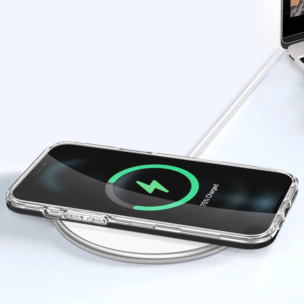 Clear 3In1 Etui Do Iphone 12 Pro Żelowy Pokrowiec Z Ramką Czarny