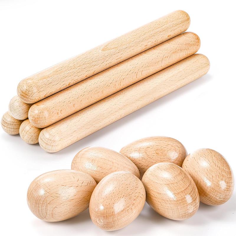 Children's Early Education Wooden Drumstick Set - Orff Percussion Rhythm Sticks & Mallets