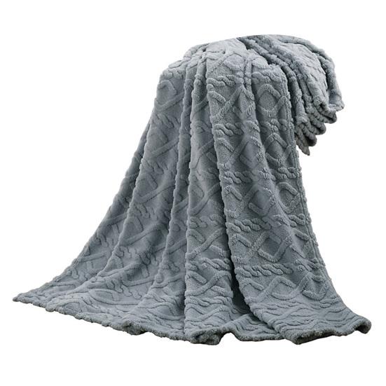AC Blanket Ultra-Soft Single-layer Plush Comfort Pure Color Jacquard Woven Rhombus Pattern