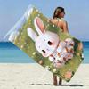 Cartoon Carrot Bunny Beach Towel Patterned Sunscreen And Windproof Suitable For Swimming Pool Camping Travel Blanket