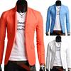 Männer Herbst Einfarbig Revers Kragen Taste Taschen Dekor Business Mantel Blazer