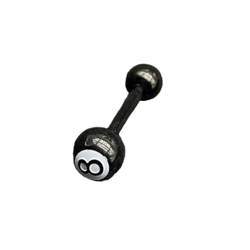 Anneaux de langue de billard pour femmes, bijoux de perçage de langue en acier inoxydable, longueur de barre de 12 à 16mm pour anneaux de langue