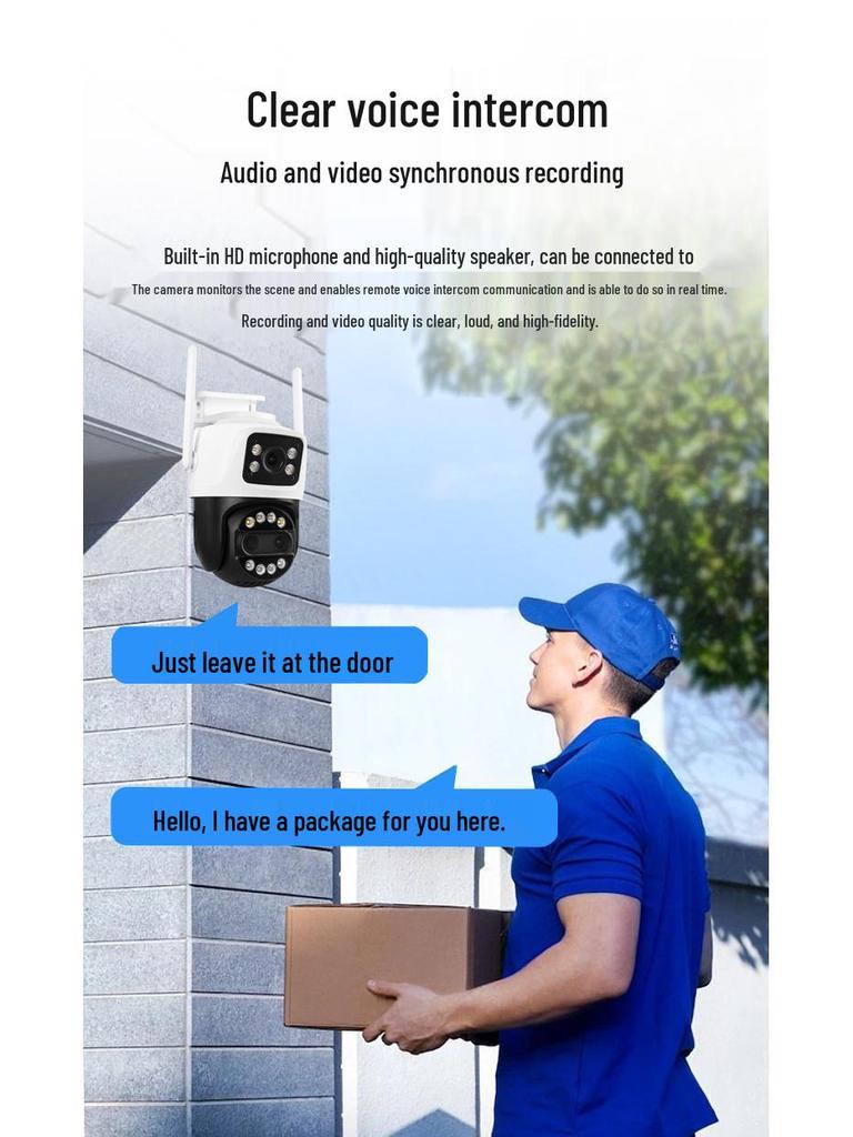 360° Panoramic Outdoor HD Triple-Lens Remote Camera