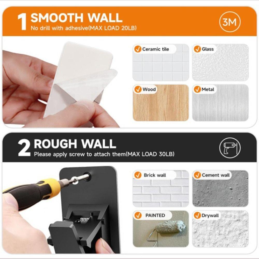2Pcs Wall-mounted Curtain Rod Holders Adjustable Wall Rod Bracket Curtain Hanging Hooks  Bedroom
