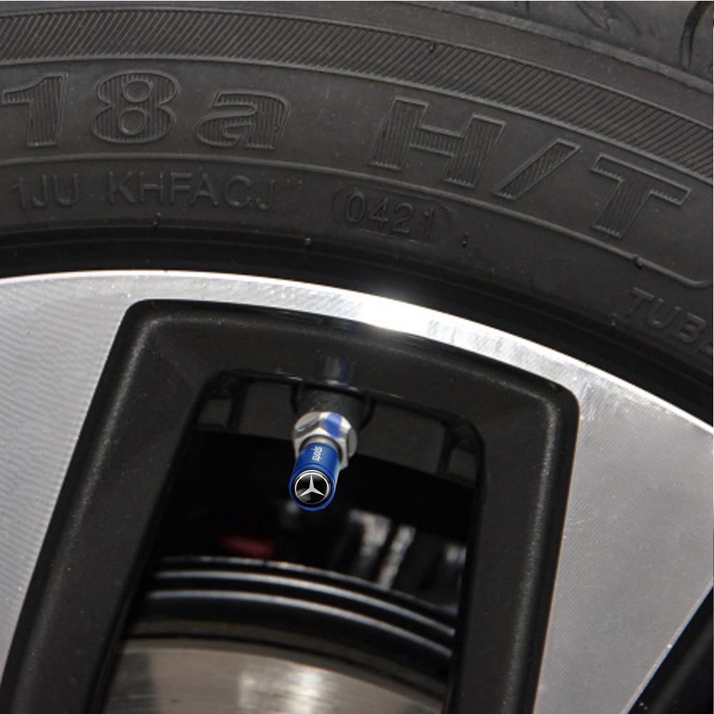 IYYGW1 4Pcs Car Wheel Tire Valve Air Caps Stem Covers For Mercedes Benz W177 W190 W201 W202 W203 W204 W205 GLS GLB EQC W177 W190 C260