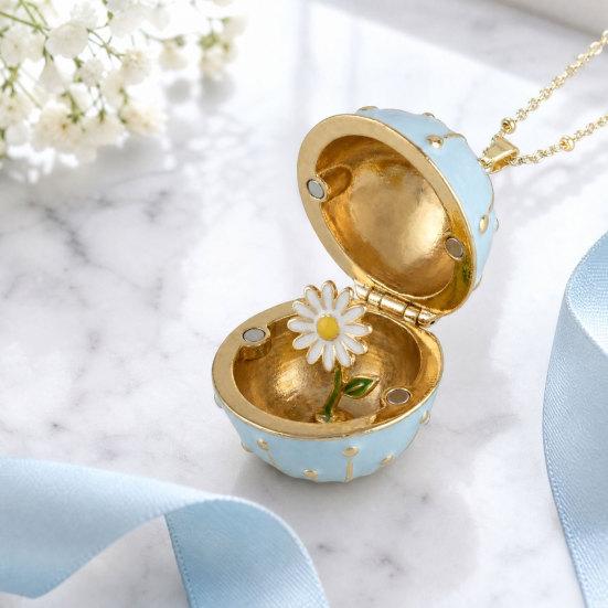 Openable Oval Pendant Necklace Dainty Birth Flower Necklace January To December