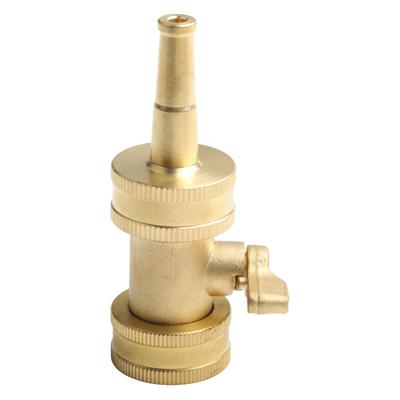 Brass Water Nozzle with 3/4 Inch Brass Shutoff Valve for Consistent Flow Regulation During Garden and Yard Work