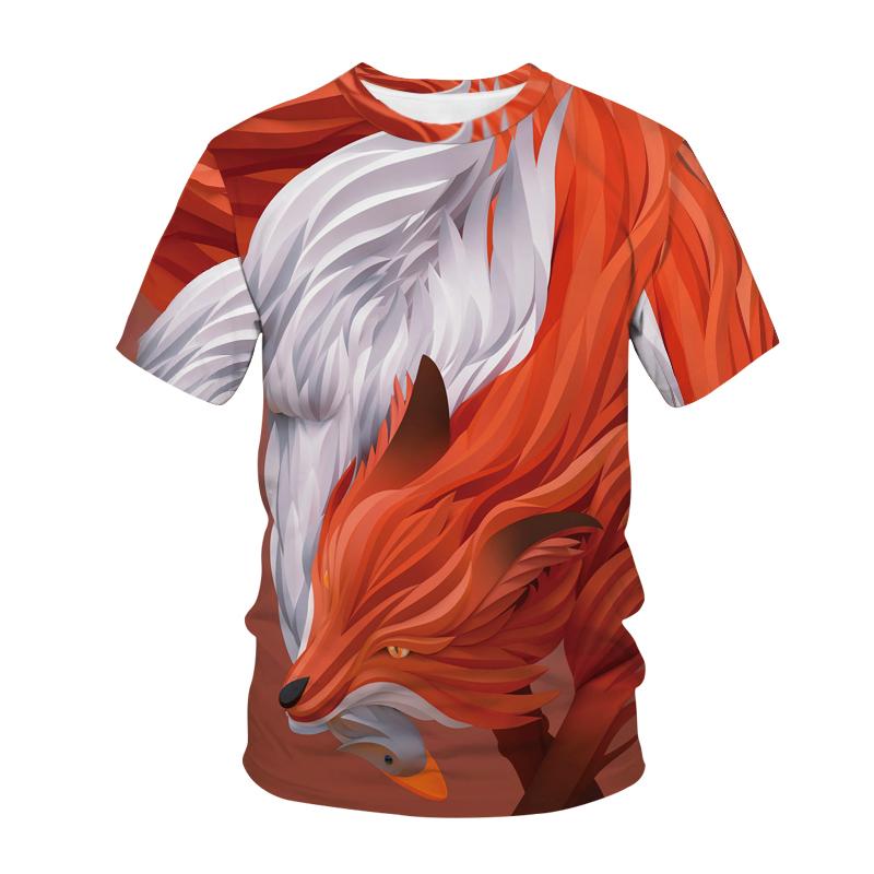 Kawaii Animals Foxes 3D Printed Kids T Shirt Fashion Casual Cartoons T-shirt Boys Girls Children's Clothing for Girls