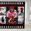 Kids Japanese Geisha Shower Curtain Boys Girls Cherry Blossoms Bathroom Shower Curtain Set Japanese Style Bath Curtain