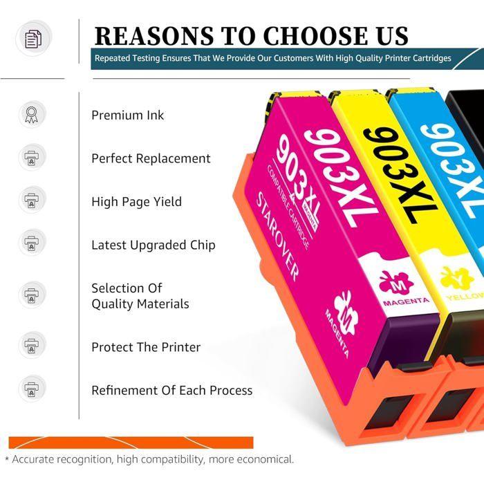 903Xl Puce Mise À Jour Compatible Avec Hp 903Xl 903 Xl Cartouche D'Encre Pour Hp Officejet Pro 6950 6960 6970 All-In-One Imprimante