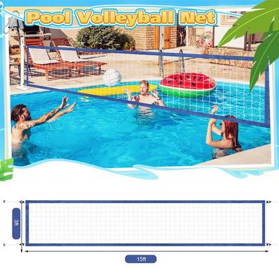 15 X 3FT Swimming Pool Volleyball Net Nylon Portable Volleyball Net Replacement Accessories Professional Swimming Pool Supplies