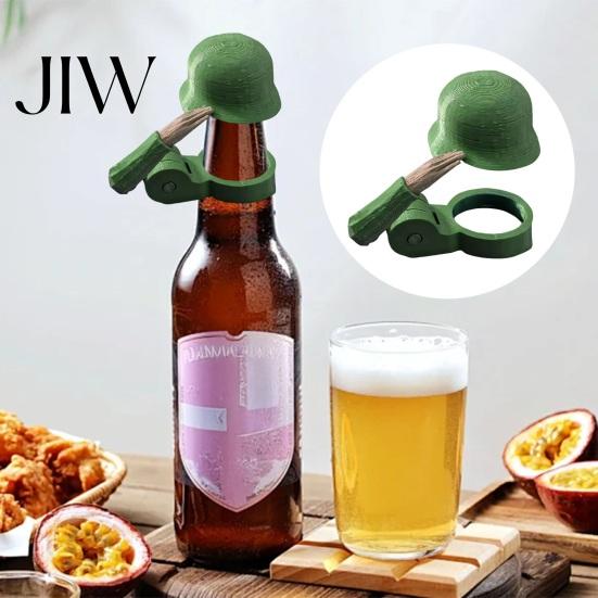 Collectible Bottle Caps 2Pcs Funny Soldier Helmet Caps, Plastic Beer Toppers for Standard Casual Drink Accessories Bottles, Reusable Salute Cap Party
