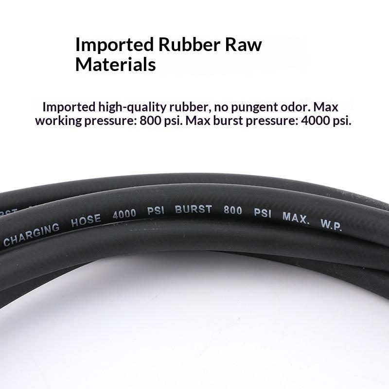 Black High-Pressure Refrigerant Hose R410A Filler Tube Explosion-Proof AC Charging Hose for Home Air Conditioner 800-4000 PSI