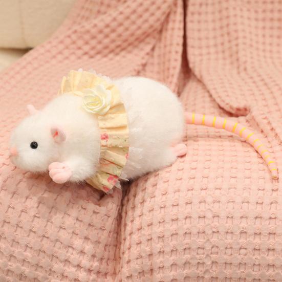 Fare Peluş Oyuncak Yumuşak Dolgulu Hayvan Sevimli Fare Bebek Dantelli Etek Fiyonk Süslemeli Çocuk Odası Masa Dekorasyonu İçin Dekoratif Peluş Fare Hediye