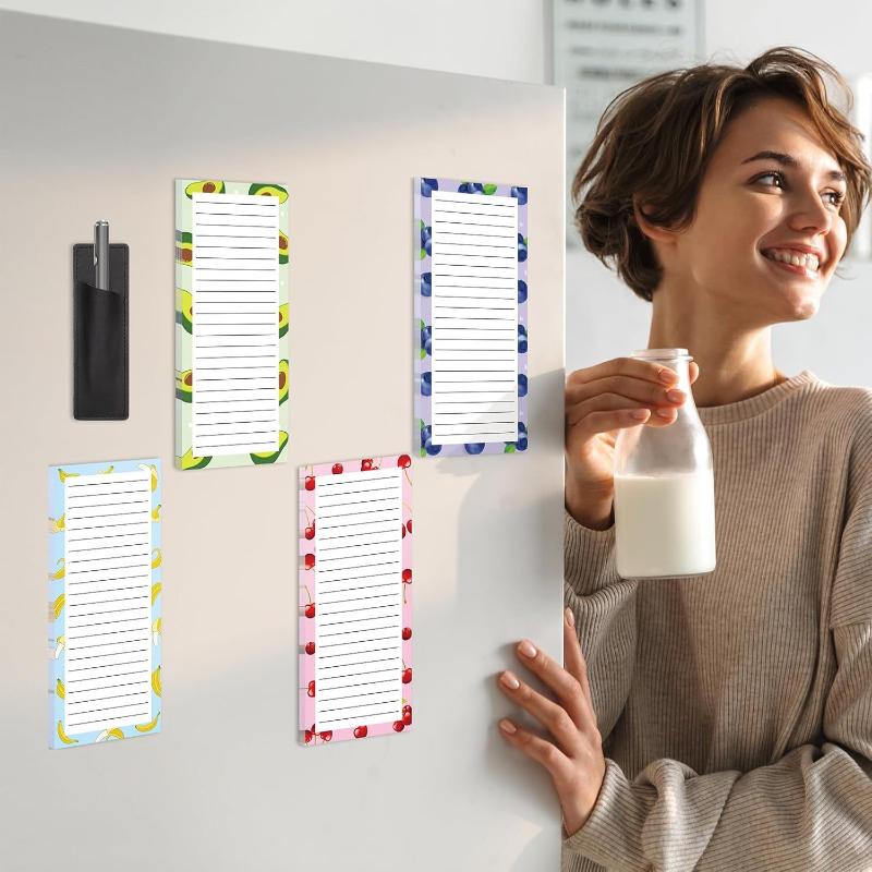4 szt. Magnetyczny notatnik na lodówkę ze wzorem kwiatowym, przenośny odrywany blok magnetyczny, lista zakupów, planer do domu, kuchni, biura