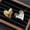 Glossy Irregular Heart Brooch: Stainless Steel Luxury Pin for Women's Jackets