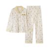 Women's pure cotton spring and autumn pajamas long sleeves can be worn outside autumn women's high-end cardigan loungewear cotton suit