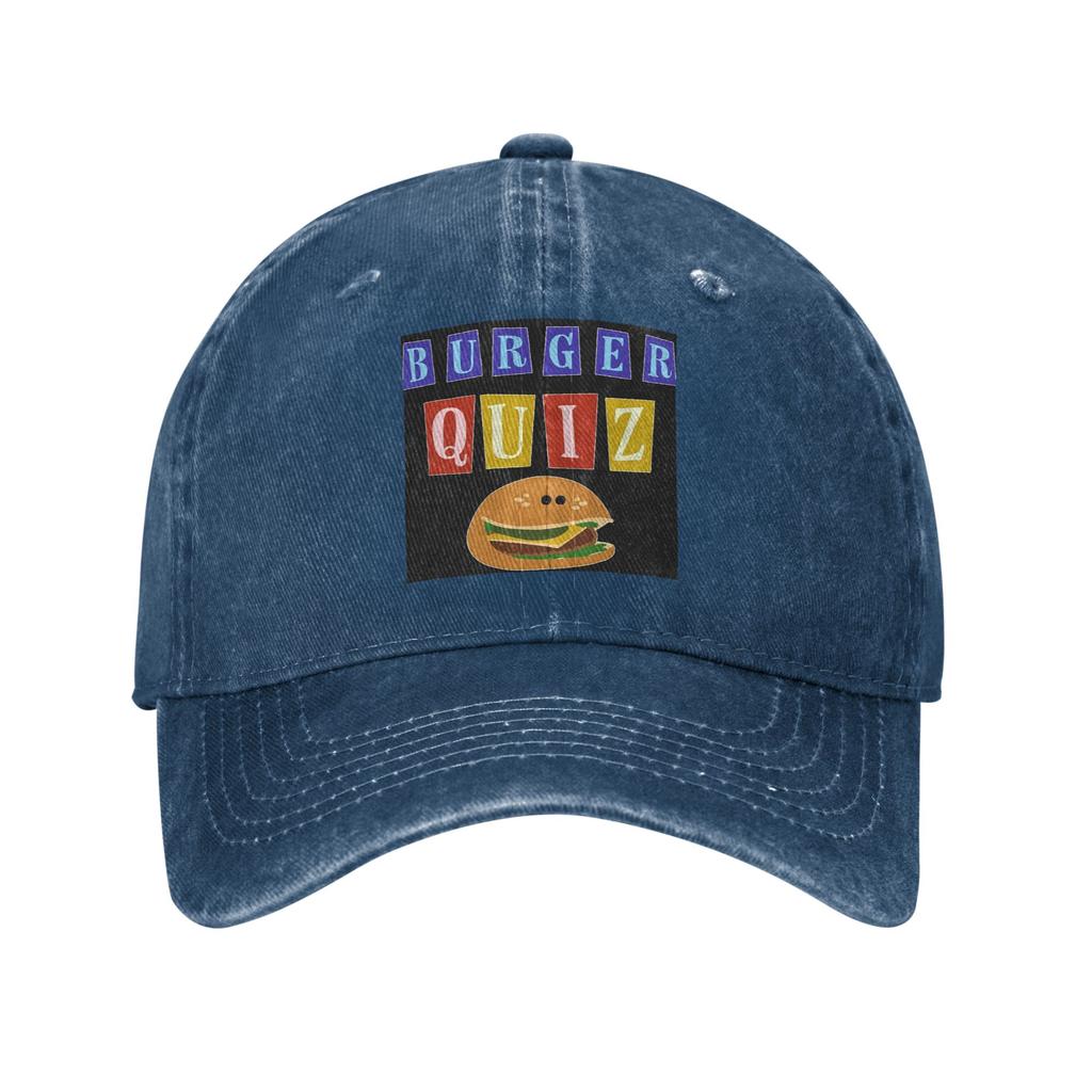 Burger Quizz New Logo Baseball Caps Denim Fabric Hats Adjustable Casquette Sports Baseball Cowboy Hat for Unisex