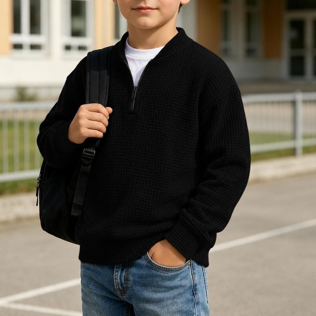 Jungen und Mädchen Strickpullover Sweatshirt Lässiges Bequemes Oberteil für Schule und Alltag