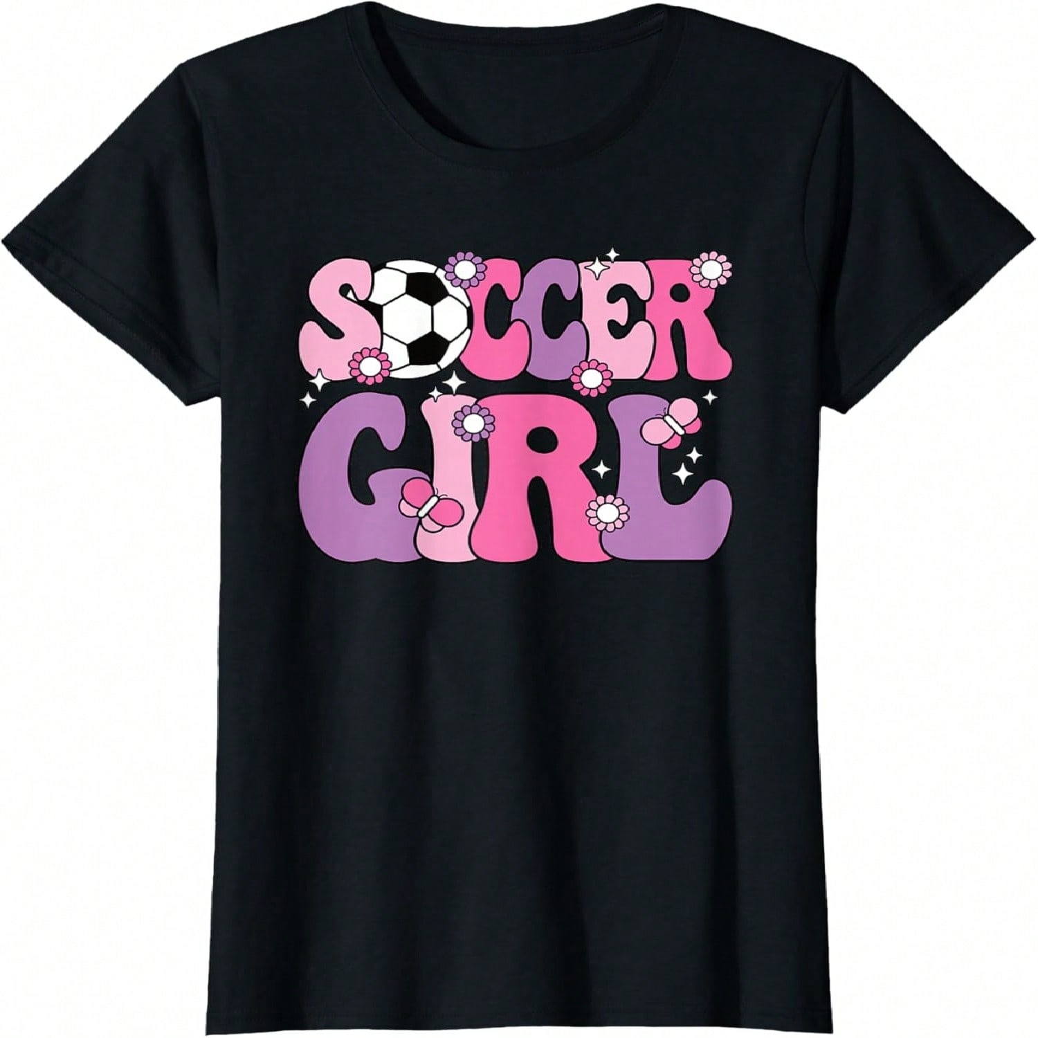 Soccer Girl Cute Groovy Soccer Lover Wounisex Girls Kids T-Shirt S разноцветный