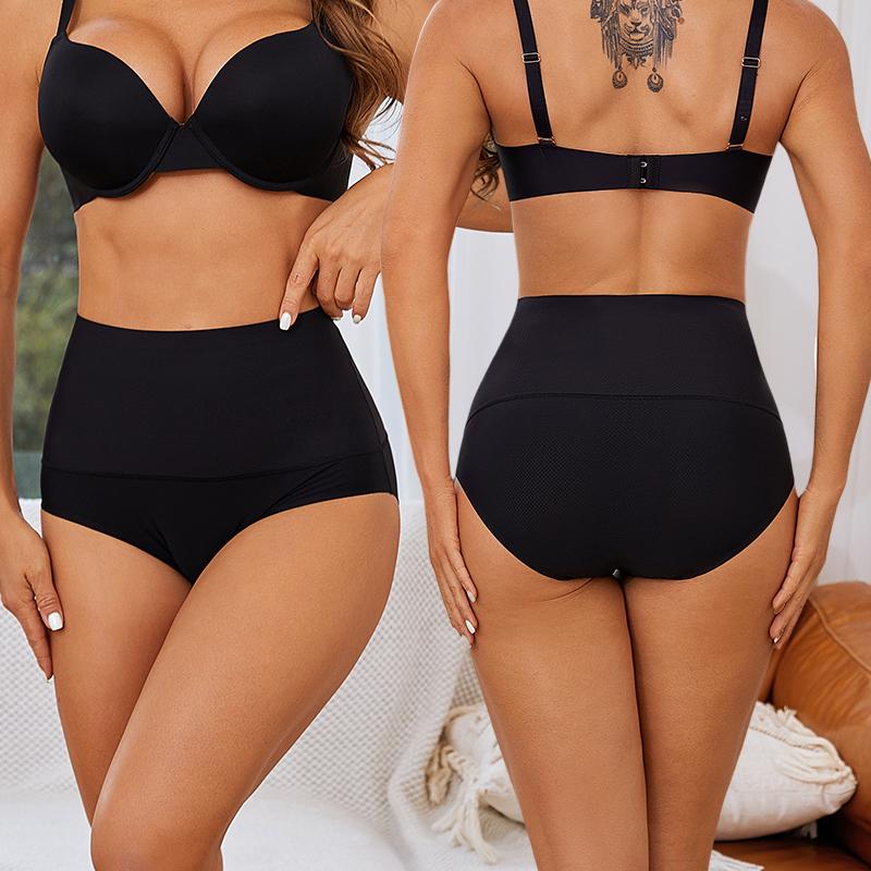 FINETOO Braguitas moldeadoras de cintura alta sin costuras, antibacterianas, ropa interior para mujer, bragas con entrepierna suave para ropa interior femenina, lencería moldeadora