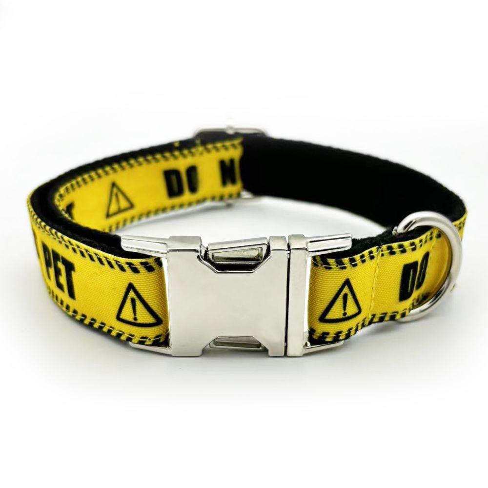 Personalized Pet Collar Warning Sign DO NOT PET I Need Space Custom Puppy Cat Name ID Tag Adjustable Basic Dog Collars 7