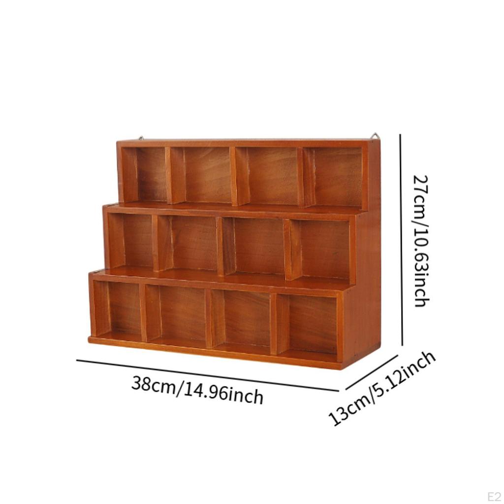 Wall Mounted Teapot Display Stand Storage Rack with Compartments Tea Cup Holder Teaware Shelf for