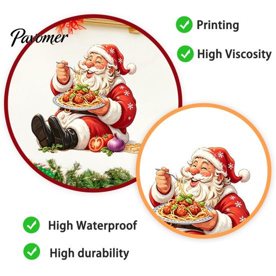 Christmas Wall Decals Santa Claus Sticker, Waterproof PVC Decal, Removable Decorative Merry Room Accents Festive Art for Glass Windows And Doors