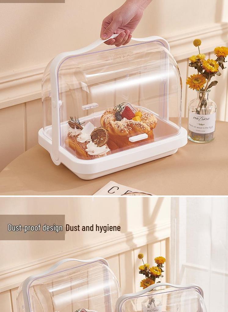 Transparent Dustproof Storage Box with Lid for Bread and Milk Bottles