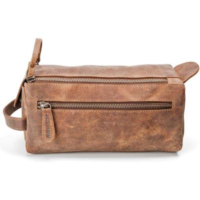 Bolsa de couro genuíno de qualidade para homens e mulheres, artigos de higiene pessoal para viagem. Tamanho 9 x 4 x 5 polegadas