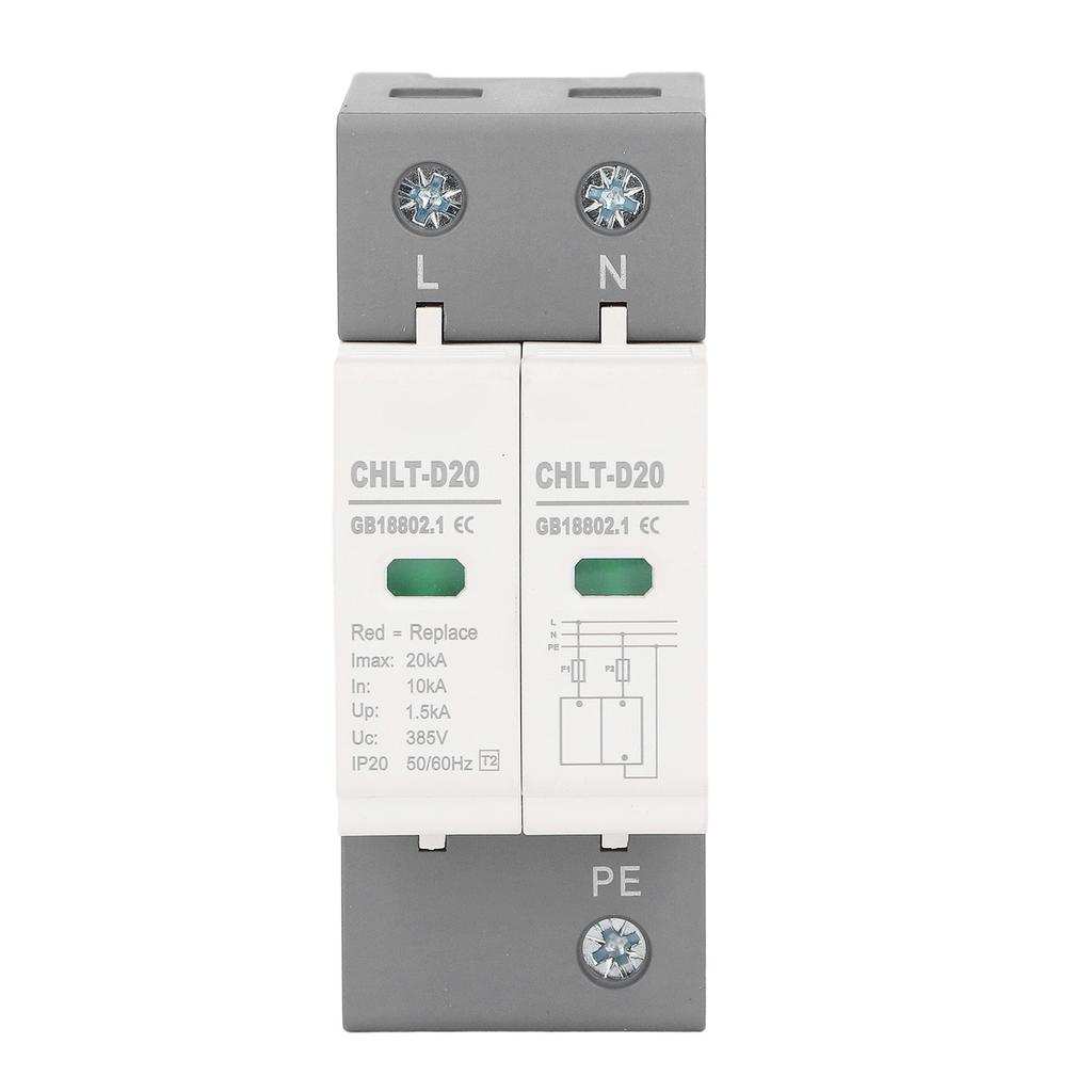 Surge Protective Device 2P 10KA to 20KA House Surge Protector Arrester Device AC 385V