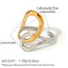 Stainless Steel Geometric Lines Opening Rings for Women Men Classic Glossy Hollow Waterproof Rings Banquet Jewelry Accessories