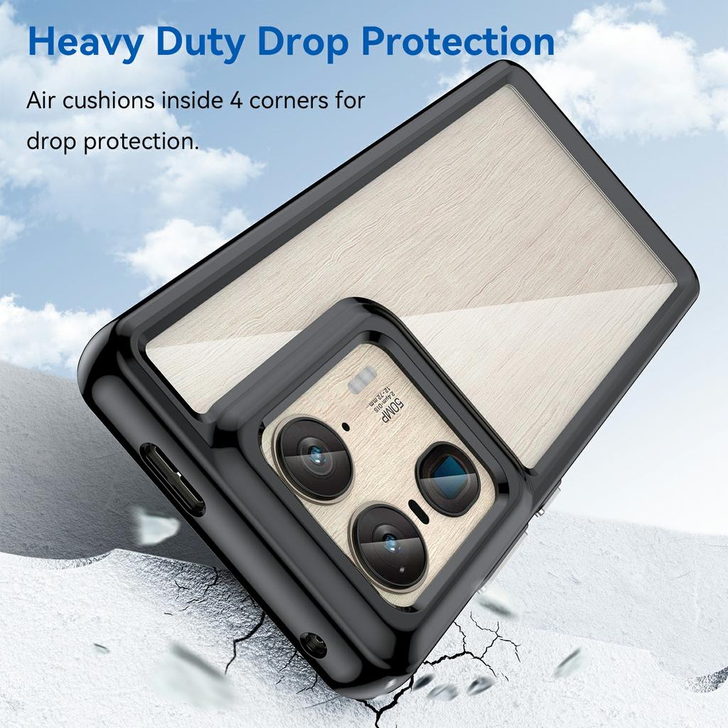 Dla Motorola Edge 50 Ultra 5G/Moto X50 Ultra 5G Etui TPU +Akrylowe Ochronne Przezroczyste Etui na Telefon