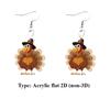 Vintage Thanksgiving Truthahn Acryl Flache Damen Feiertagsfeier, Party und Urlaub Zubehör Ohrringe