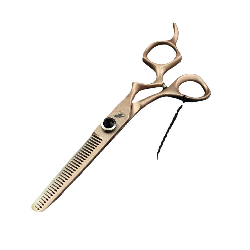 6.0 Inch Curved Handle Hairdressing Scissors, Rich Gold, Barber & Thinning