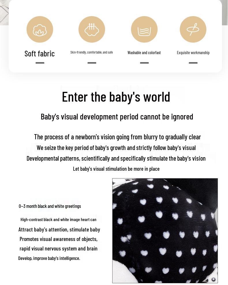 Happy Monkey Black & White Newborn Crib Mobile: Rotatable Wind Chime & Stroller Hanging Toy