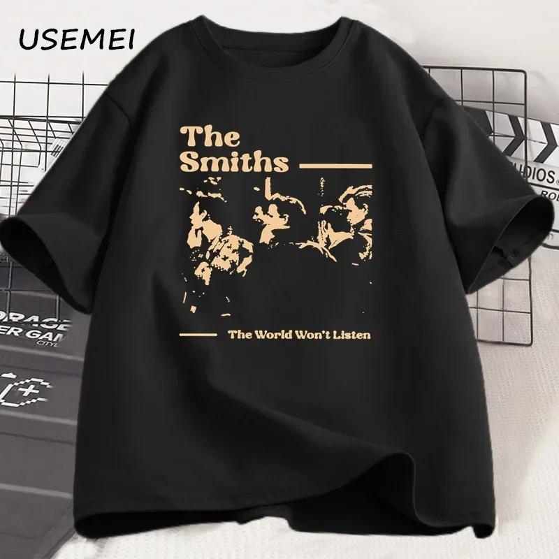 Vintage The Smiths T Shirts Unisex Hip Hop Retro 90s The Smiths Music Band TShirts Gift for Fan Clothes Streetwear Tops