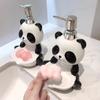 2-in-1 Ceramic Emulsion Bottle Soap Dish Ceramic Panda Soap Dispenser Soap Box Creative Press Packaging Bottle Bathroom Supplies