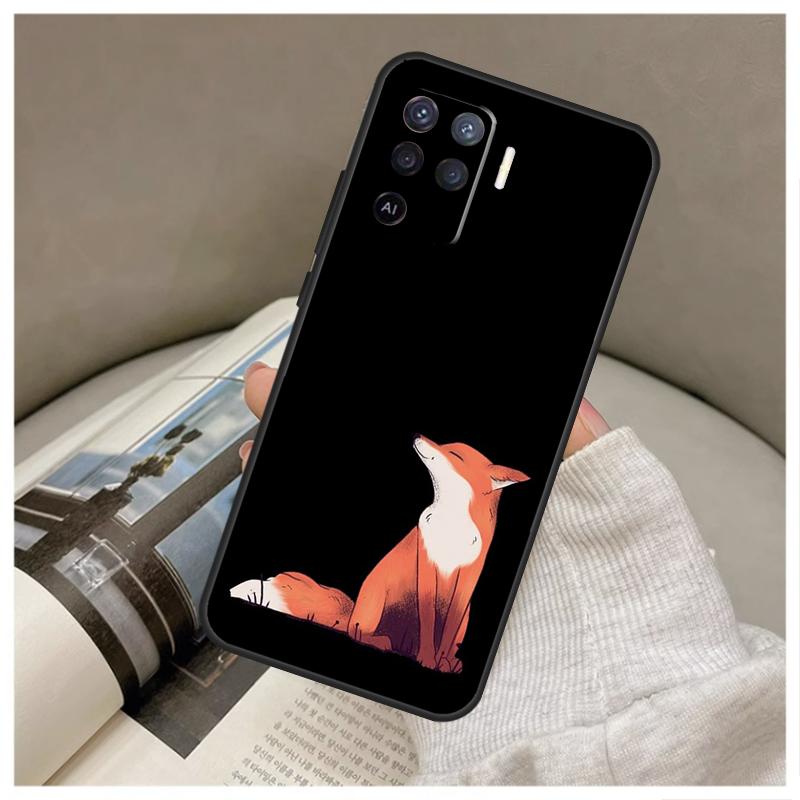 Watercolor Painting The Fox For OPPO A53 A5 A9 2020 A96 A76 A16 A54 A74 A94 A58 A78 A98 A52 A72 A15 A17 A57 A77 A79 Case