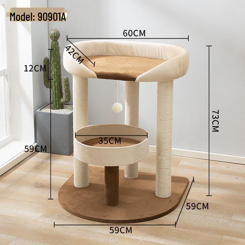 All-in-One Large Cat Tree & House with Bed & Sisal Scratching Post - Perfect for Ragdoll & Maine Coon - Free Shipping