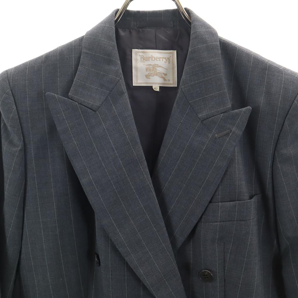 Burberrys 90s Old Striped Pattern double tailored jacket 42 Sanyo Shokai Women Used
