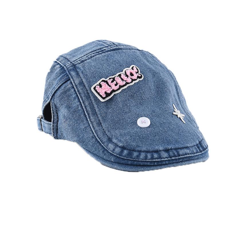 Forward Cap Female Spring and Summer Fashion Do Old Cowboy Retro Beret Y2k Cute Show Face Small Duck Tongue Newsboy Cap