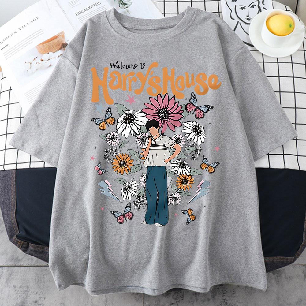 Harrys House Women T-shirts Summer Manga Graphic Short Sleeve Tee Soft Originality Slice of Life Individualization