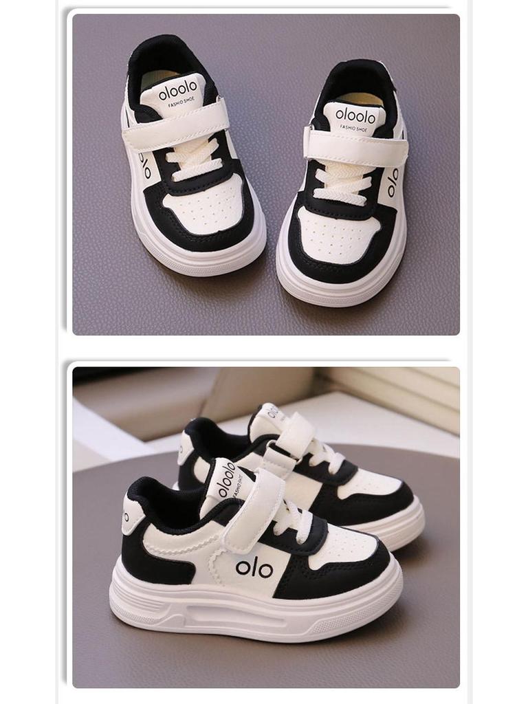 Kids' Lightweight Non-Slip White Sneakers – Comfortable, Thick Sole for Boys & Girls