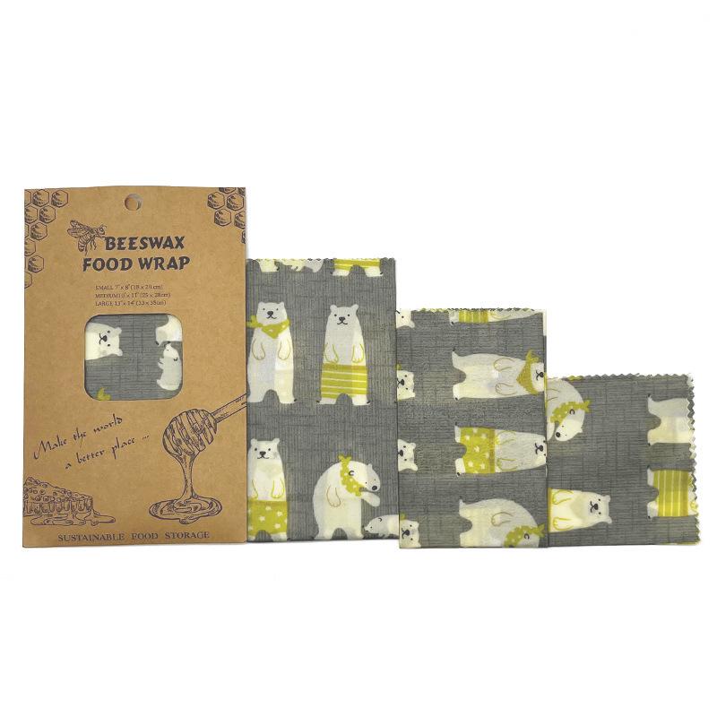 Zestaw owijek z wosku pszczelego - Ekologiczny papier z wosku pszczelego do przechowywania żywności