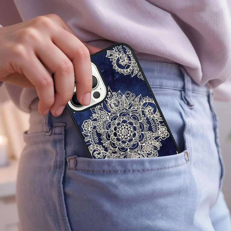 Mandala Wood Floral Phone Case For iPhone 17 Air 15 16e 14 13 Pro Max Coque 12 11 Pro Max PLUS cover