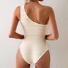 Sexy Women One Piece Swimsuit Female Swimwear One Shoulder Solid Swimming Suit Beachwear Bathing Suit Biquini