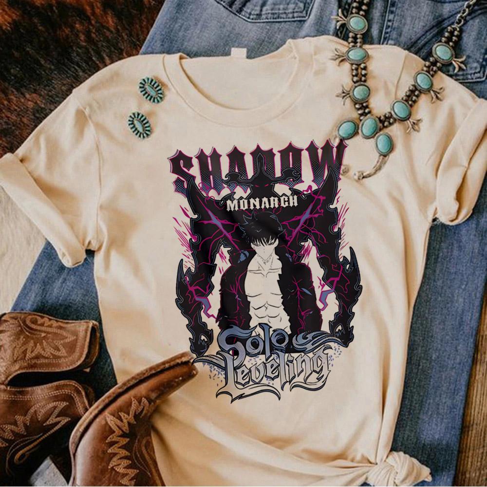 Solo Leveling Statue of God Shirt Sung Jinwoo Shirt Anime T-Shirt Herren Damen Cartoon Harajuku Top T-Shirt Kurzarm Streetwear