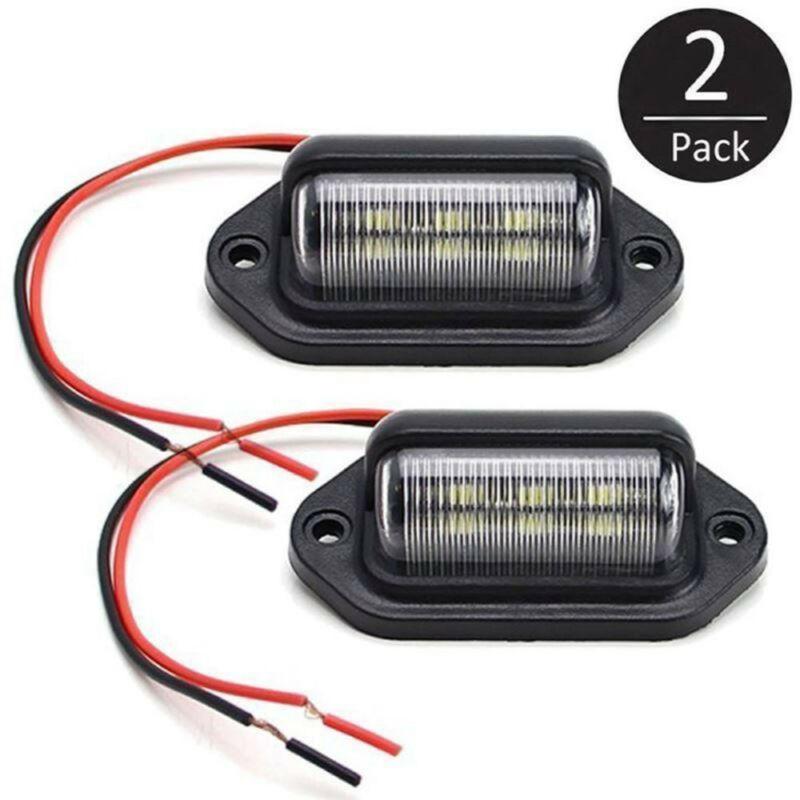 Truck License Plate Lights Trailer Lamps 6-LED Bulb Accessories Parts 12V
